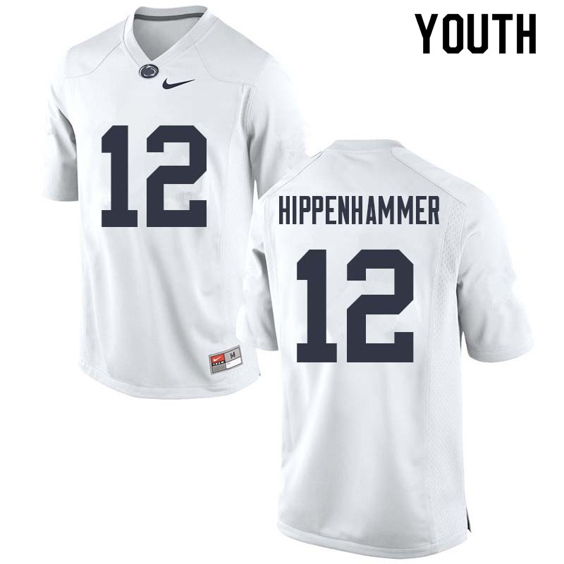 Youth #12 Mac Hippenhammer Penn State Nittany Lions College Football Jerseys Sale-White - Click Image to Close